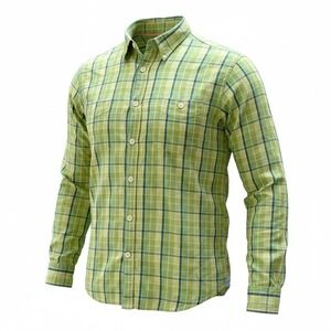 J.L. Powell Mens Green Plaid Button Down Collar XL Casual Shirt Sports Outdoor